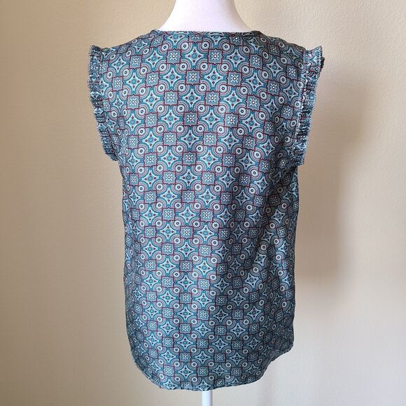 J Crew Women's Silk Shirt Tank Blouse SZ 2 Preppy Academia Business Professional - Picture 6 of 10